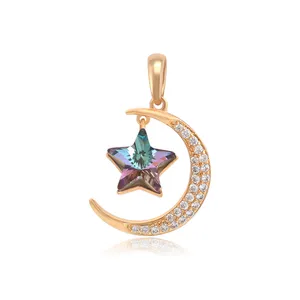 A00623260 XUPING jewelry Factory Direct Sale 18K gold color Angel Moon Inlaid Premium Austrian Crystal Star Moon Jewelry Pendant