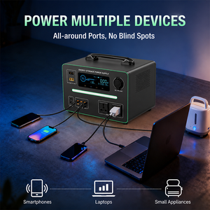 สถานีไฟฟ้าพกพา 600W 600Wh LiFePO4 ระบบสำรองพลังงาน พร้อมพอร์ต USB-C AC DC รองรับพลังงานแสงอาทิตย์ สำหรับรถบ้าน การเดินทาง และใช้ในบ้าน - Product Image 6