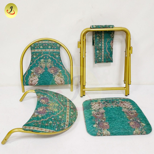 Vente en gros chaise de prière musulmane pliante portable verte en métal doré chaise de prière musulmane pliante - Product Image 4