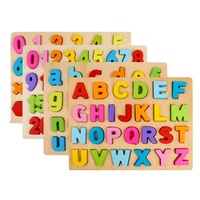 Juego de Rompecabezas de Madera Personalizado Inspirado en Montessori, Bloques de Construcción para Niños con Dígitos, Alfabeto ABC, Números, Cubos y Formas