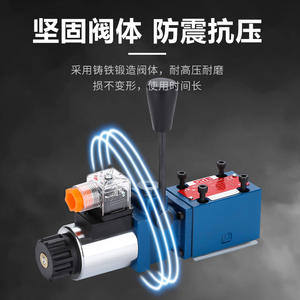 Vanne directionnelle hydraulique à solénoïde à quatre voies à trois positions 4WE6/10 24V Vanne à solénoïde à commande manuelle - Product Image 2