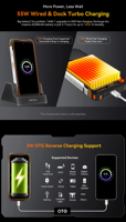 Blackview Oscal TANK 1, Teléfono Inteligente Resistente 5G, MediaTek Dimensity 7050, Pantalla de 6.78 Pulgadas 2.4K 120Hz, 20000mAh, NFC, 64MP