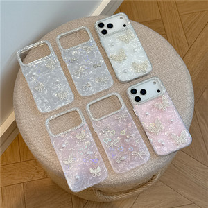 Nouvelle Coque de Téléphone Antichoc Papillon Diamant Perle pour iPhone 17 16 15 Pro Max, Étui Bling Mignon avec Nœud Papillon - Product Image 2