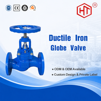 Vanne à soupape manuelle à bride en fonte ductile DN15~DN200 PN16 pour l'eau, OEM, bon prix