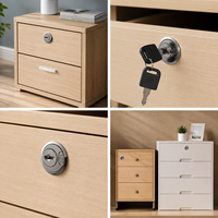 Serrure à came décalée en alliage de zinc pour tiroir d'armoire, pièce de rechange, clé de retrait uniquement en position verrouillée, pour bois et métal