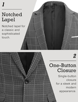 Nouveau Blazer Homme 2025 JT Personnalisé Élégant à Carreaux, Veste de Costume Sportive Ajustée, Coupe Slim, Un Bouton, en Tissu Peigné
