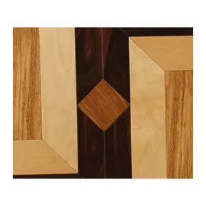 Alfândega feita colorida madeira maciça embutimento UV revestimento Art Parquet Floors