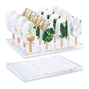 Giá đỡ bánh que 16 lỗ, giá đỡ que kem, giá đỡ bánh pop cho bàn tráng miệng, giá đỡ bánh bằng <span class=keywords><strong>acrylic</strong></span> trong suốt - Product Image 1