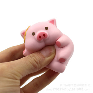 Cartoon Pig Pu Foam Lying Pose Cute Animal Toy Desk Ornament Gift Slow <b>Rebound</b> Toy - Product Image 5