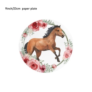 Horse Pony Party Decorations Pack <b>for</b> Pet Birthday Celebrations Including DIY <b>Cupcake</b> Cake Topper Disposable Tableware Supplies - Product Image 3