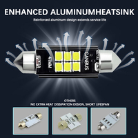 Lampe LED Festoon C5W 3030 6SMD double extrémité 12V 6000K blanche étanche pour intérieur de voiture, plafonnier de lecture 3W 360lm à économie d'énergie