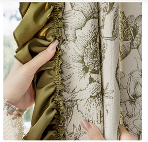 Rideaux de ferme en chenille jacquard à imprimé floral DaiRui, rideaux de fenêtre de luxe de style campagnard français pour chambre à coucher, salon - Product Image 3
