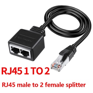Распродажа от производителя: Черный сетевой адаптер-разветвитель Ethernet RJ45 (1 штекер на 2 гнезда), удлинитель для сетевого кабеля LAN - Product Image 6