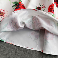 Robe décontractée pour femmes, sans manches, coupe trapèze, imprimé floral, élégante, avec ceinture à nouer, longueur mi-longue, pour les vacances, les fêtes, vêtements décontractés