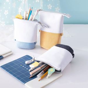 Retractable PU & Corduroy Pencil <b>Case</b>,2-in-1 Pen Pouch & Desk Organizer for School & Office,Pen Holder for Travel & Daily Carry - Product Image 6