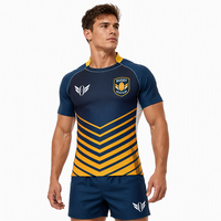 Maillots de rugby personnalisés par sublimation, respirants, à séchage rapide, chemises de rugby rayées pour hommes, uniformes d'équipe en gros, ensemble short