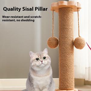 4in1 Cat Scratcher Árvore Madeira + Sisal Cat Tree Prego-Afiar os Dentes-Limpeza Jogável Durável Não-Descamação Resistente Brinquedo Do Gato Interior - Product Image 2