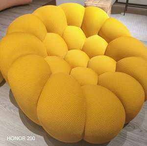 أريكة فقاعية صفراء أنيقة بمقعد واحد لغرفة المعيشة ديكور منزلي مريح مع مادة تعبئة الإسفنج - Product Image 3