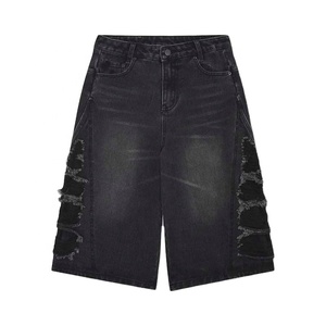 กางเกงขาสั้นยีนส์คาร์โก้แบบยูนิเซ็กซ์สั่งทำพิเศษ ความยาวเป้า 5 นิ้ว ผ้าตาข่าย ซักแล้ว กางเกงบ็อกเซอร์ชาย-<span class=keywords><strong>Inaka</strong></span> Pow - Product Image 1