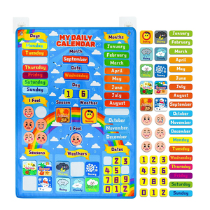 Calendrier <span class=keywords><strong>en</strong></span> <span class=keywords><strong>feutre</strong></span> éducatif pour enfants d'âge préscolaire, tableau mural d'apprentissage du temps, jouet d'éducation précoce, tableau d'apprentissage <span class=keywords><strong>en</strong></span> <span class=keywords><strong>feutre</strong></span> pour enfants - Product Image 1
