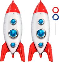 Balon Foil Tema Luar Angkasa Roket Astronot Bulan Bintang untuk Anak-anak Dekorasi Pesta Ulang Tahun Anak Laki-laki Galaksi Luar Angkasa Globos