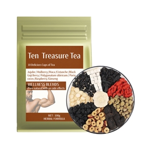 El Mejor Té de Hierbas Chinas Orgánico de Ginseng Caliente y Bayas de Goji, Diez Tesoros de Ginseng, Nutritivo <span class=keywords><strong>para</strong></span> los Riñones, <span class=keywords><strong>para</strong></span> <span class=keywords><strong>Hombres</strong></span> - Product Image 5