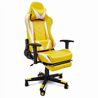 Fauteuil de course en cuir AOR ergonomique à dossier haut avec repose-pieds, base oscillante, accoudoirs réglables et pivotant à 360°
