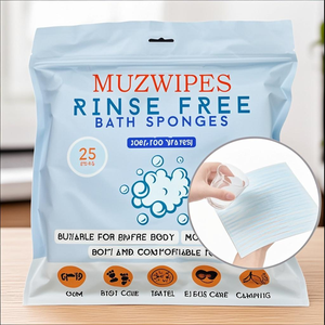 Esponja Jabonosa Antibacteriana Desechable para Baño de Cuerpo Completo, Sin Enjuague, de Material No Tejido, para Adultos, Ideal para Viajes - Product Image 1