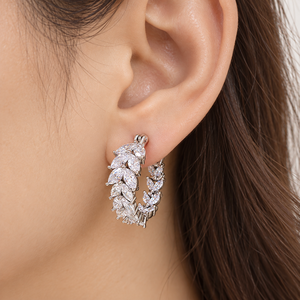Orecchini a polsino a foglia Marquise da donna, stile francese, accessori per l'orecchio da indossare tutti i giorni - Product Image 2