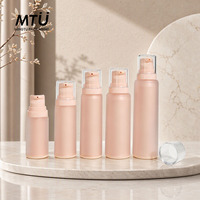 Ensemble d'emballages cosmétiques portables de luxe en plastique PP vide, flacon et pot à crème mats pour soins de la peau, avec logo personnalisé imprimé en sérigraphie, en stock