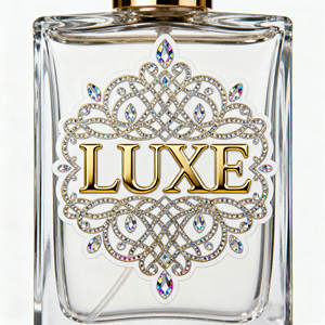 Low Price Customized Gold Electroforming Nickel Label Plated Metal <b>Sticker</b> for Perfume Bottle - Product Image 1