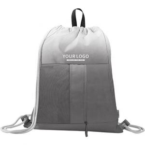 2025 New Fashion Free Design Extra Large Capacity Polyester Drawstring Bag Custom Logo for Pink Drawstring Cinch <b>Shopping</b> Bag - Product Image 6