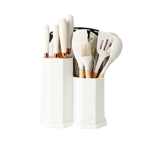 Juego de utensilios de cocina de silicona suave, utensilios de cocina con mango de madera, 19 unidades - Product Image 6