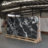 Lujosa losa de porcelana negra Bulgari de 1600x3200mm, piedra sinterizada con aspecto de mármol antiguo para suelo de sala de estar moderna, directamente de fábrica.
