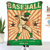 Couverture en flanelle de baseball à impression personnalisée, couverture textile pour la maison, couverture pour la literie