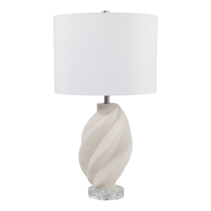 Lampada da Tavolo Scultorea in Resina Bianca, Luce d'Accento Moderna per Comodino e Arredo Notturno - Product Image 4