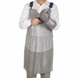 Tablier en maille de chaîne en acier inoxydable 316 sur mesure avec certification CE, protection de niveau D pour la découpe de viande en cuisine et l'utilisation par les boucherons - Product Image 1