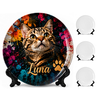 Assiette en céramique personnalisée PYD Life de 8 pouces, impression par sublimation, finition profonde, photo couleur, vaisselle personnalisée, vente en gros