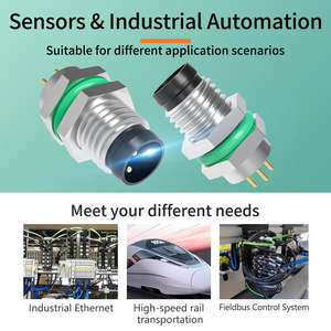 Conector Circular M8 de Montaje en Panel, Receptáculo de Latón con Contactos Chapados en Oro, IP67/IP68 Impermeable, 3 Pines Macho, Montaje Trasero - Product Image 3