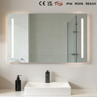 Espejo de Baño Moderno con Iluminación Integrada NewThingLine, sin Marco, para Salón y Hotel, con IP44, Garantía de 3 Años, Control Táctil