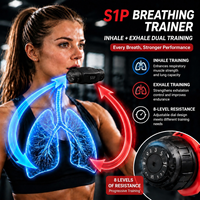Entrenador de Músculos Respiratorios S1P Inhale Exhale Dual, con 8 Niveles de Resistencia Ajustable, para Mejorar la Capacidad Pulmonar, Fitness Inteligente, Venta al Por Mayor