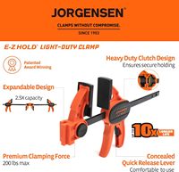 Serre-joints métalliques Jorgensen de 6 pouces pour le travail du bois - Lot de 4 serre-joints E-Z Hold avec déverrouillage à cliquet (métrique) - Serre-joint F