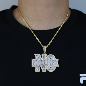 Nuovo arrivato Iced Out Bling CZ pavimentato lettera senza ciondolo con ciondolo a catena cubana per uomo Rapper gioielli Hip Hop - Product Image 5