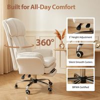 Silla de Oficina Ergonómica con Reposabrazos Extensibles y Ajustables en Altura, con Reposapiés