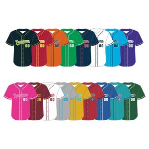 Ensemble de maillots de baseball américains personnalisables, respirants et anti-UV, séchage rapide, sublimation, broderie de chemise à fines rayures rouges imprimées - Product Image 5