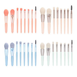 8 Uds MINI juego de brochas de maquillaje de viaje pelo suave sintético brochas de base de belleza portátiles mango de plástico mate con <span class=keywords><strong>Cas</strong></span> cosmético - Product Image 4