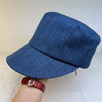 Sombrero de equitación de lino y algodón, transpirable para verano, gorra plana adelgazante para el rostro, gorra fina y sencilla.