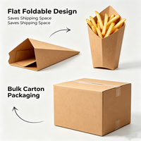 Support écologique en papier pour crêpes, gaufres, churros et beignets, avec pochette pour sauce et compartiment pour coupelle de sauce, pour snacks à emporter