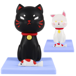 Mascota de estilo japonés, regalo de Anime, soporte para <span class=keywords><strong>teléfono</strong></span> de gato negro, soporte para <span class=keywords><strong>teléfono</strong></span> móvil lindo Animal de escritorio de PVC 3D - Product Image 1