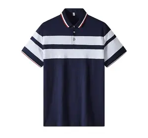 Nieuwste Hoge Kwaliteit Zomer Heren Streep Poloshirts Heren Zweetbestendig Shirt Heren Matroos Kraag Designer Shirt